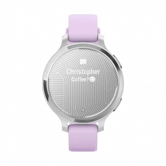 Смарт-годинник Garmin Lily 2 Active Silver з Purple Jasmine бузковим силіконовим ремінцем