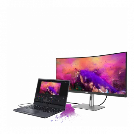 Монітор Asus 34.1" ProArt PA34VCNV 2xHDMI, 2xDP, USB-C, 2xUSB, RJ-45, MM, IPS, 3440x1440, 21:9, sRGB 100%, CURVED, AdaptiveSync, HAS, HDR10