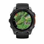 Смарт-годинник Garmin Fenix 8 51мм, AMOLED Slate Gray з Black чорним силіконовим ремінцем