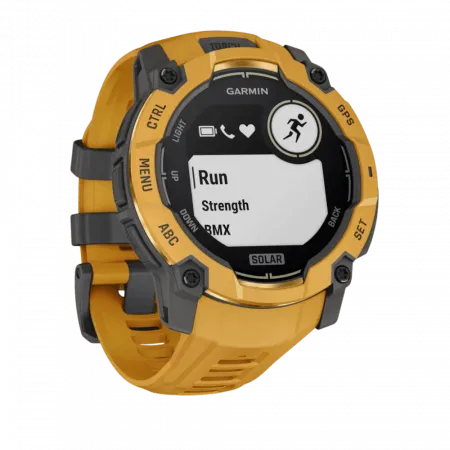 Смарт-годинник Garmin Instinct 3 50 мм, Solar Sunburst помаранчевий з Sunburst/Grey помаранчевим/сірим силіконовим ремінцем
