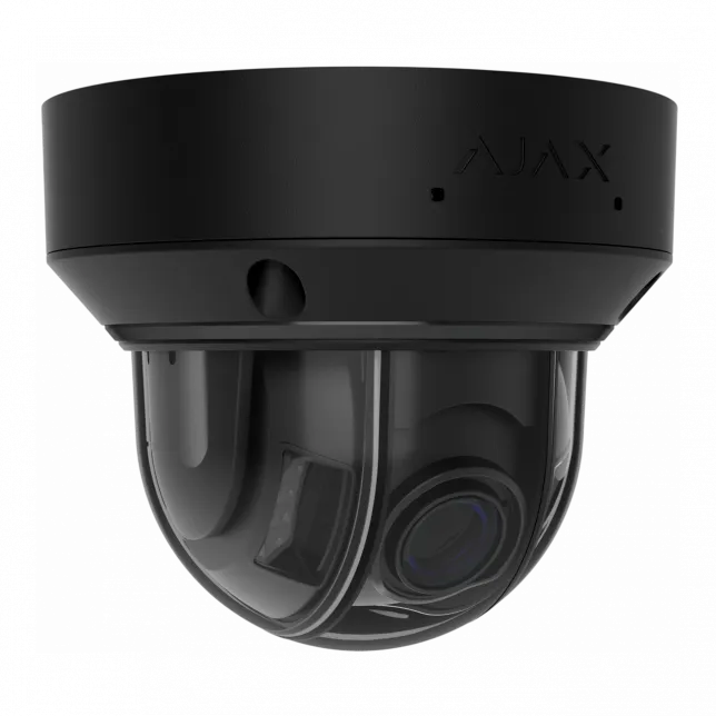 IP-камера дротова Ajax DomeCam HLVF 5 MP Black, 2.8–12 мм, PoE, True WDR, IP65, ІЧ 40 м, LED 25 м, аудіо, кут огляду 32° до 100°, чорна, 126284.214.BL1