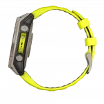 Смарт-годинник Garmin Fenix 8 47мм, Solar Sapphire, Titanium з Amp Yellow/Graphite жовтим силіконовим ремінцем