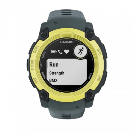 Смарт-годинник Garmin Instinct E 40 мм Electric Lime жовтий з Twilight сірим силіконовим ремінцем