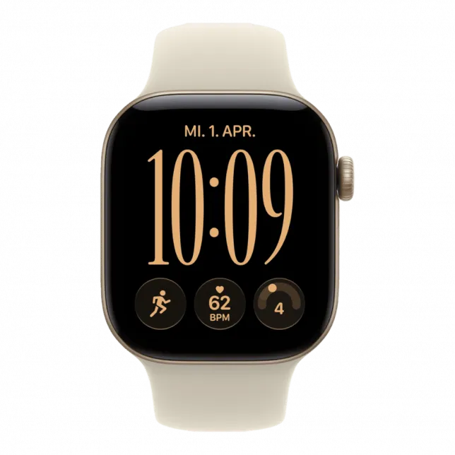 Apple Watch Series 12 GPS 42mm Light Gold Aluminum Case with Sand Sport Band S/M (MJED4)