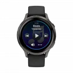 Смарт-годинник Garmin Venu 4 41 мм Slate з Black чорним силіконовим ремінцем