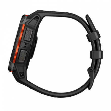Смарт-годинник Garmin Instinct 3 45 мм, Solar Black чорний з Black чорним силіконовим ремінцем