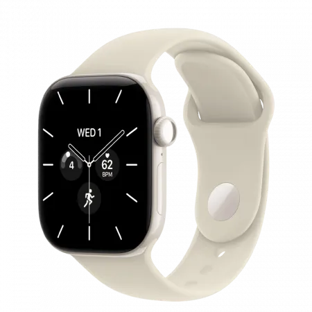 Apple Watch Series 12 GPS + LTE 46mm Pearl White Ceramic Case with Sand Sport Band - M/L (MJH24)