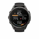 Смарт-годинник Garmin Fenix 9 Pro - inReach, 43мм Carbon Gray DLC Titanium з Black/Pebble Grey чорним/темно-сірим силіконовим ремінцем