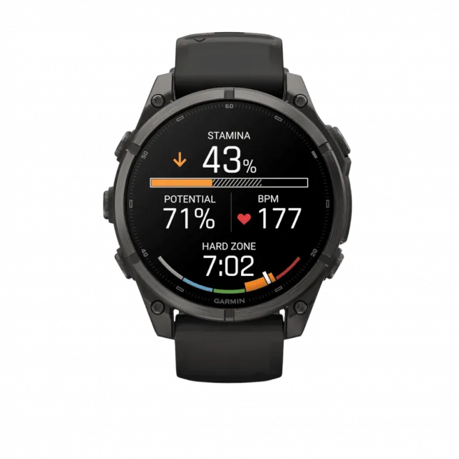 Смарт-годинник Garmin Fenix 9 47мм, Carbon Grey DLC Titanium з Black чорним силіконовим ремінцем