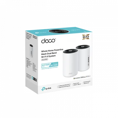 Система WiFi-Mesh TP-LINK Deco PX10 AX1500, 3xGE LAN/WAN, 2 мод, Powerline AV1000