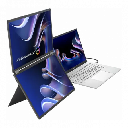 Монітор портативний Asus 2x14" ZenScreen DUO MQ149CD mHDMI, 2xUSB-C, OLED, 1920x1200, 16:10, DCI-P3 100%, HDR400, Cover