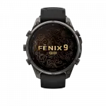Смарт-годинник Garmin Fenix 9 Pro 47мм, Carbon Gray DLC Titanium з Black/Pebble Grey чорним/темно-сірим силіконовим ремінцем