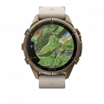Смарт-годинник Garmin Fenix 9 Pro - inReach, 43мм Autumn Gold Titanium з Bone бежевим шкіряним ремінцем
