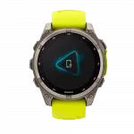 Смарт-годинник Garmin Fenix 8 47мм, Solar Sapphire, Titanium з Amp Yellow/Graphite жовтим силіконовим ремінцем