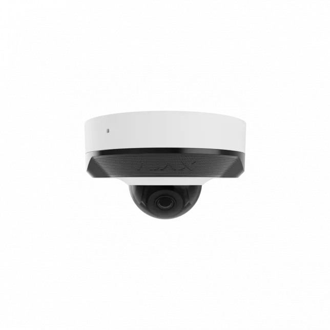 IP-Камера дротова Ajax DomeCam Mini, 8мп, 2.8мм, Poe, True WDR, IP 65, ІЧ 30м, аудіо, кут огляду 100° до 110°, міні купольна, біла