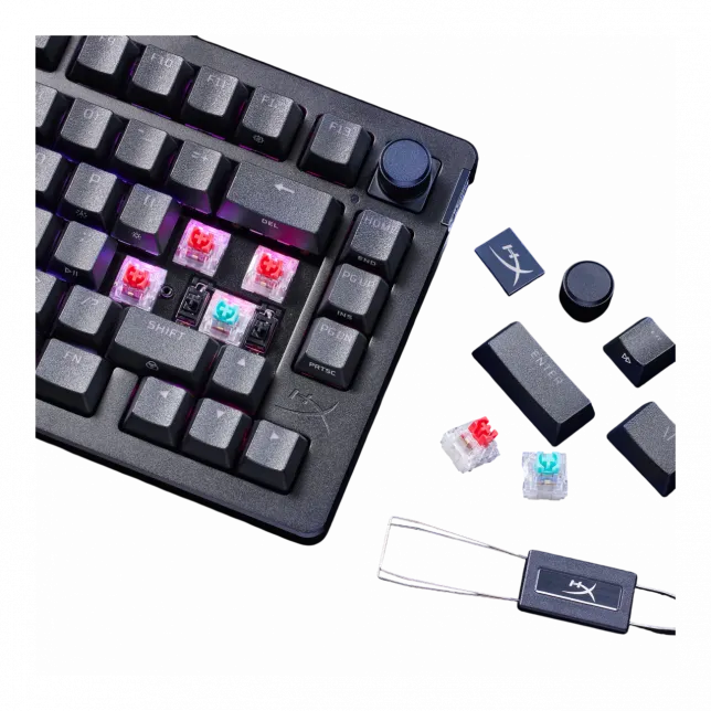 Клавіатура механічна HyperX Alloy Rise 75key, Red, USB-A, EN/UA, RGB, чорний