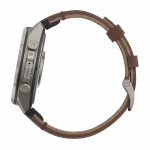 Смарт-годинник Garmin Fenix 9 Pro - inReach, 47мм Titanium з Walnut коричневим шкіряним ремінцем