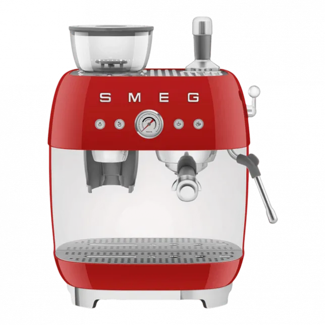 Кавомашина еспресо з кавомолкою Smeg (Red)