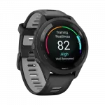 Смарт-годинник Garmin Forerunner 265 з чорним корпусом та Black/Powder Gray чорним силіконовим ремінцем