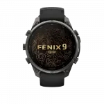 Смарт-годинник Garmin Fenix 9 Pro - inReach, 47мм Carbon Gray DLC Titanium з Black/Pebble Grey чорним/темно-сірим силіконовим ремінцем