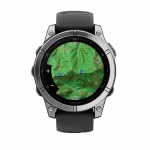 Смарт-годинник Garmin Fenix E 47мм, AMOLED Stainless Steel з чорним силіконовим ремінцем