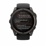 Смарт-годинник Garmin Fenix 8 51мм, Solar Sapphire, Carbon Gray DLC Titanium з Black/Pebble Gray чорним силіконовим ремінцем