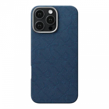 Чохол Pitaka Tactile Woven Monogram Dark Blue для iPhone 16 Pro
