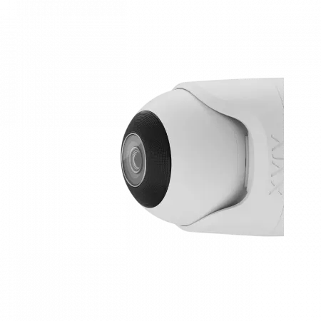 IP-Камера дротова Ajax TurretCam, 5мп, 4мм, Poe, True WDR, IP 65, ІЧ 35м, аудіо, кут огляду 75°до 85°, купольна, біла