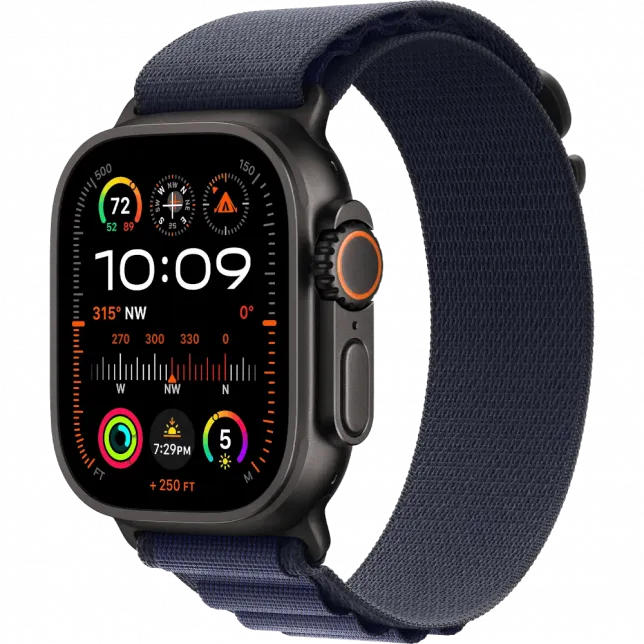 б/у Apple Watch Ultra 2 GPS + LTE 49mm Black Titanium Case with Navy Alpine Loop - Large