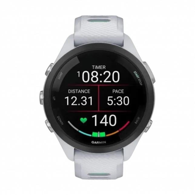 Смарт-годинник Garmin Forerunner 265S з Whitestone корпусом та Whitestone/Neo Tropic білим силіконовим ремінцем