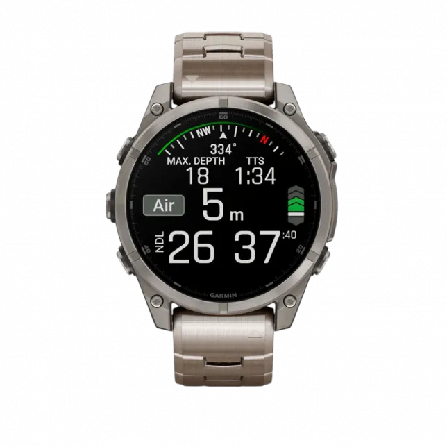 Смарт-годинник Garmin Fenix 8 47мм, AMOLED Sapphire, Titanium з титановим браслетом