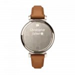 Смарт-годинник Garmin Lily 2 Classic Cream Gold з Tan коричневим шкіряним ремінцем