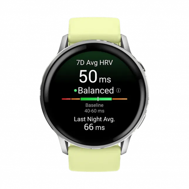 Смарт-годинник Garmin Venu 4 45 мм Silver з Citron світло-жовтим силіконовим ремінцем