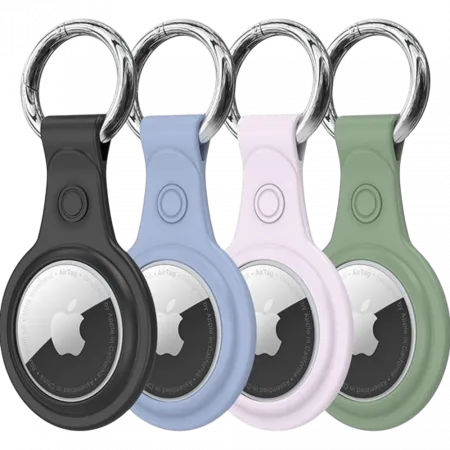 Комплект чохлів Dux Ducis Secure Holder with Key Ring для Apple AirTag Black/Blue/Green/Purple 4 шт.