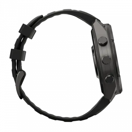 Смарт-годинник Garmin Fenix 9 Pro - inReach, 47мм Carbon Gray DLC Titanium з Black/Pebble Grey чорним/темно-сірим силіконовим ремінцем