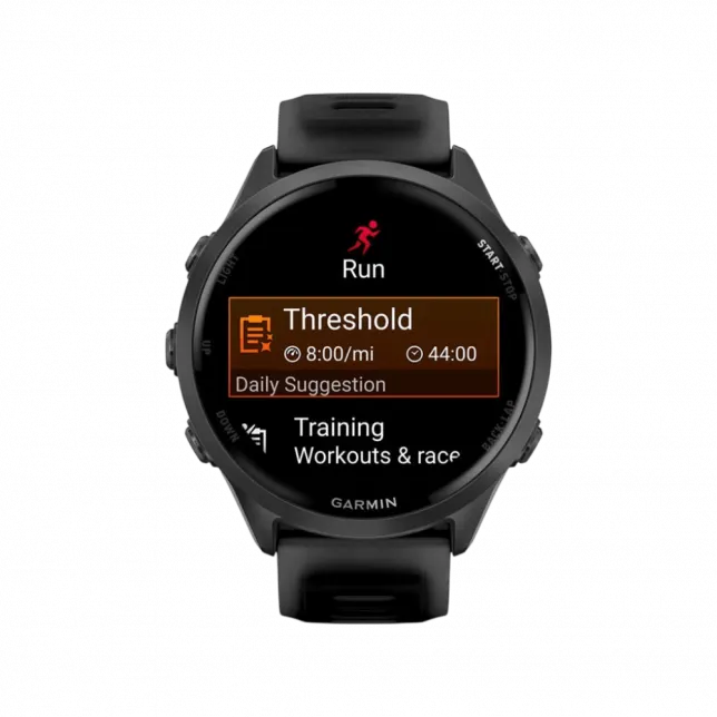 Смарт-годинник Garmin Forerunner 570 47мм Slate Gray Aluminum з Translucent Black чорним силіконовим ремінцем