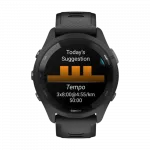 Смарт-годинник Garmin Forerunner 265 з чорним корпусом та Black/Powder Gray чорним силіконовим ремінцем
