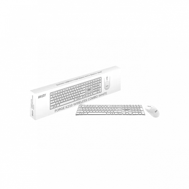 Комплект клавіатура та миша MSI FORGE K210 W COMBO WHITE UA, Wireless