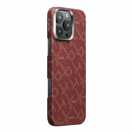 Чохол Pitaka Tactile Woven Monogram Red/Gold для iPhone 16 Pro