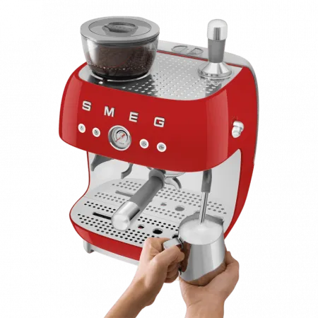 Кавомашина еспресо з кавомолкою Smeg (Red)