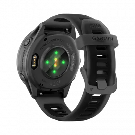 Смарт-годинник Garmin Forerunner 570 42мм Slate Gray Aluminum з Translucent Black чорним силіконовим ремінцем