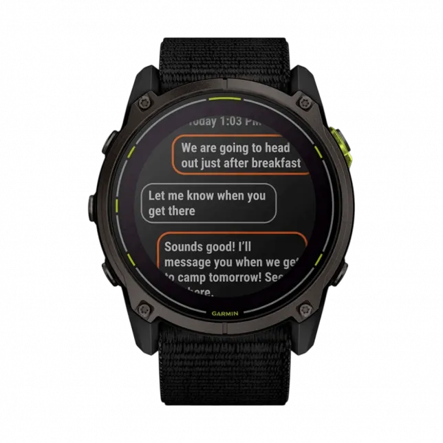 Смарт-годинник Garmin Enduro 3 51 мм з чорним нейлоновим ремінцем UltraFit
