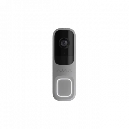 Відеодзвінок Ajax Doorbell, універсальне встановлення, 4 мп, 155° вертикальний 90° горизонтальний, іч 6м, дальнісь виявлення руху 4м, штучний інтелект, wi-fi, grey