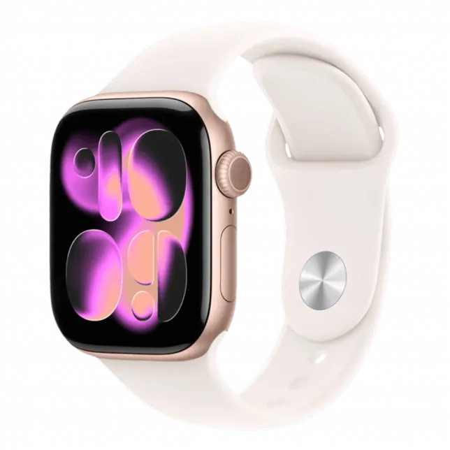Apple Watch Series 11 GPS, 42mm Rose Gold Aluminum Case with Light Blush Sport Band (S/M)