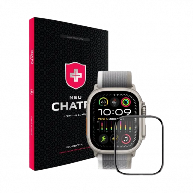 Захисне скло NEU Chatel Corning Gorilla HD Glass Protector for Apple Watch Ultra 49mm Black 
