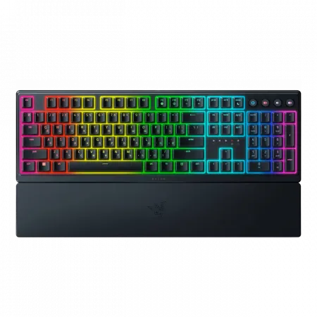 Клавіатура механічна Razer Ornata V3 104key, Mecha-Membrane Switch, USB-A, EN/UK, RGB, чорний