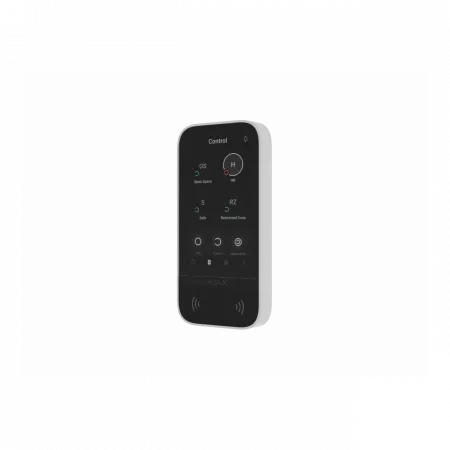 Клавіатура з сенсорним дисплеєм Ajax KeyPad TouchScreen, jeweller, бездротовий, білий