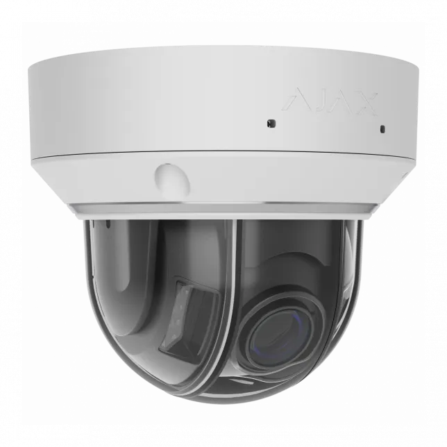 IP-камера дротова Ajax DomeCam HLVF 5 MP White, 2.8–12 мм, PoE, True WDR, IP65, ІЧ 40 м, LED 25 м, аудіо, кут огляду 32° до 100°, біла, 126285.214.WH1