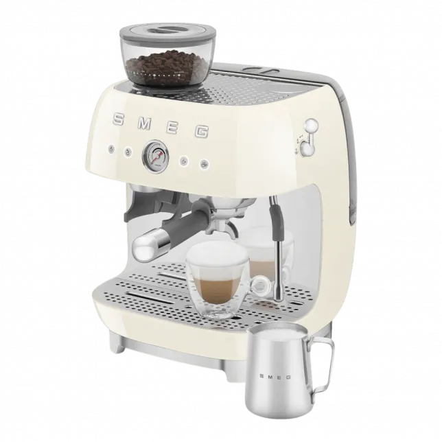 Кавомашина еспресо з кавомолкою Smeg (Cream)