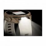 Смарт-годинник Garmin Fenix 9 Pro - inReach, 43мм Autumn Gold Titanium з Cream/French Grey бежевим/сірим силіконовим ремінцем
